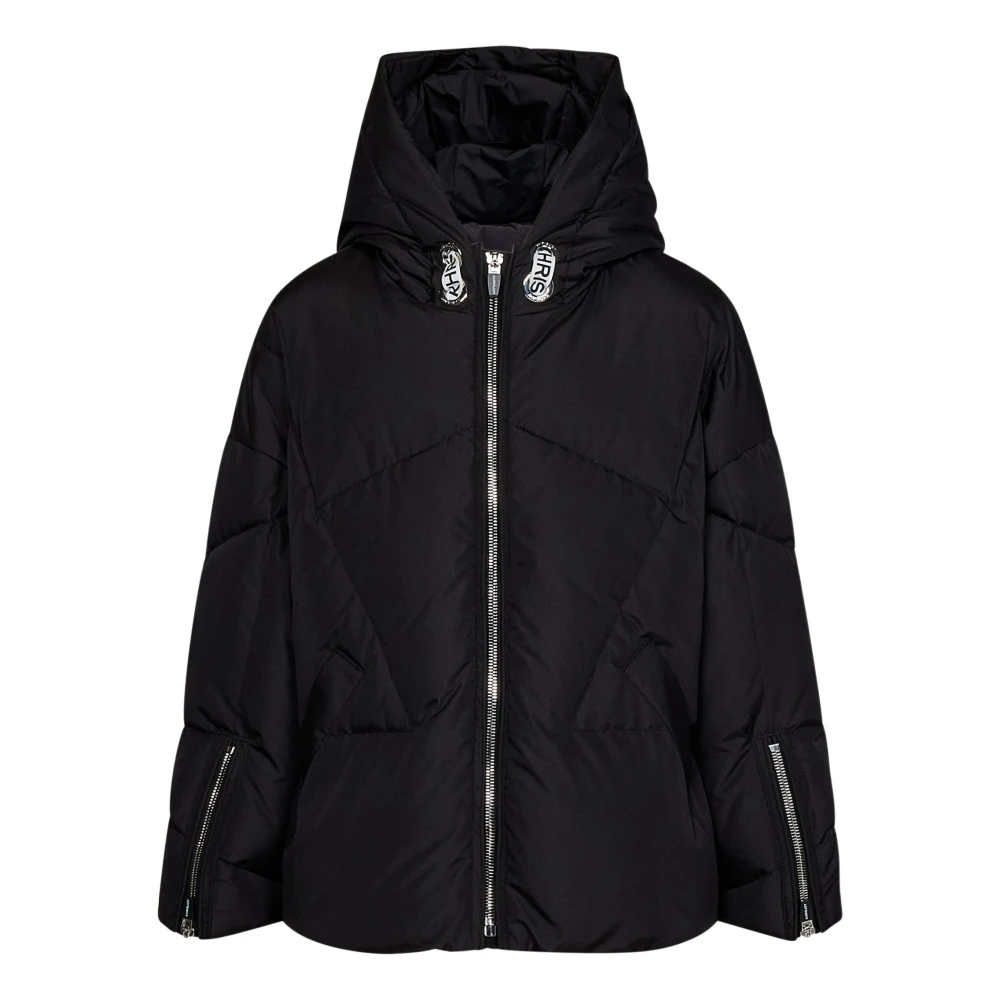 Quilted Down Jacket with Black Hood - Khrisjoy - Modalova