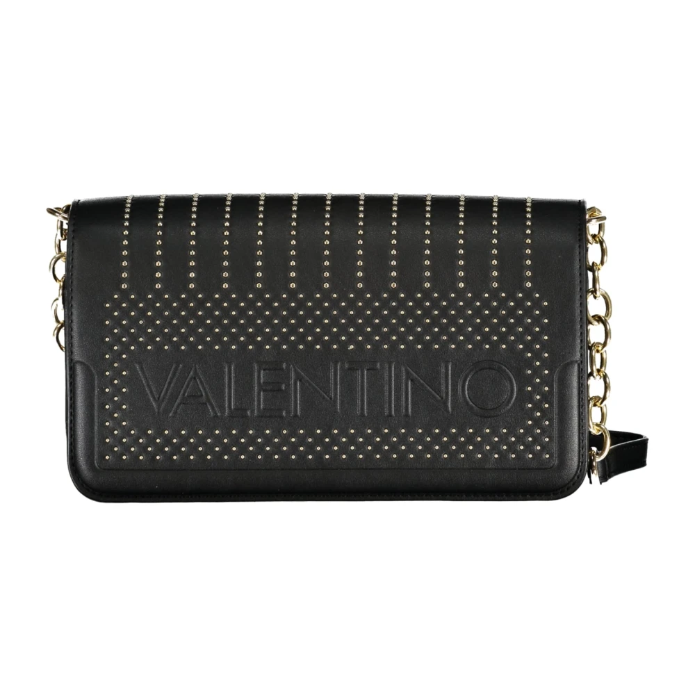 Valentino by Mario Valentino Zwarte Crossbody Tas met Ketting en Rits Black Dames