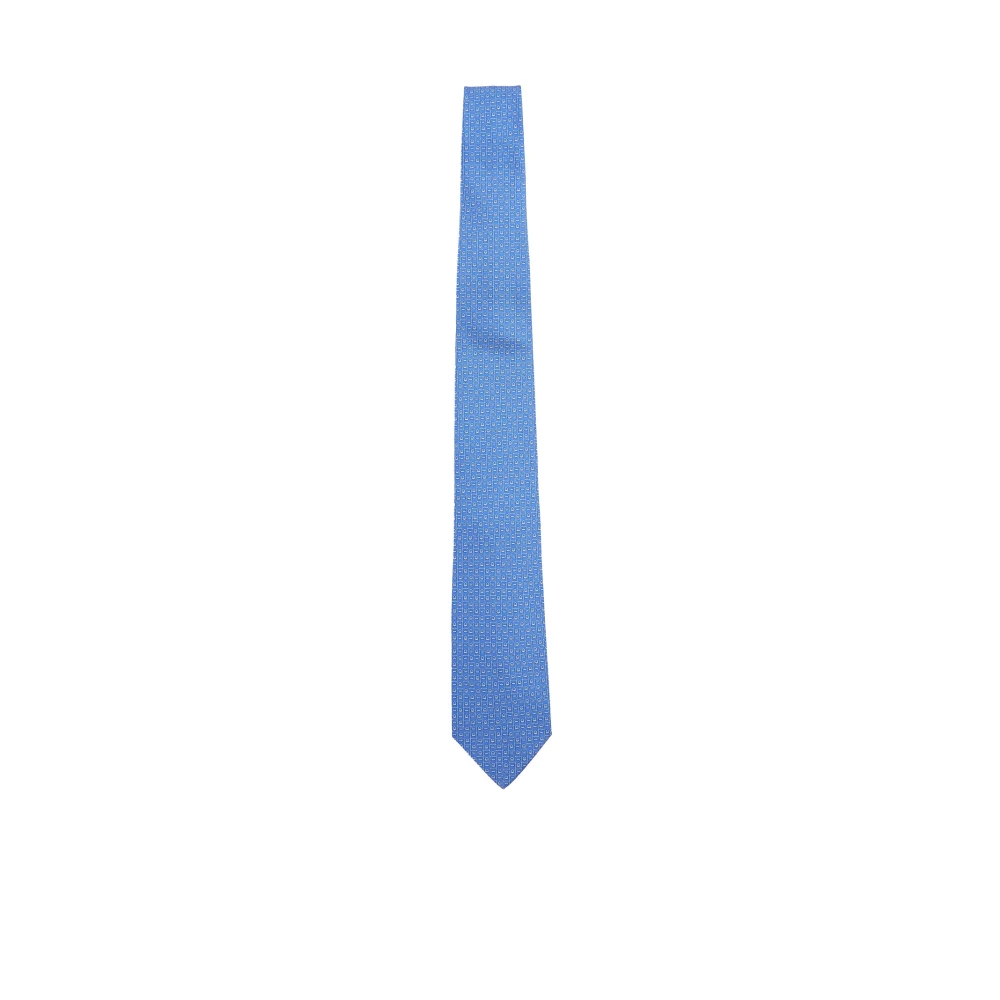 Salvatore Ferragamo Elegante Zijden Stropdassen Collectie Blue Heren
