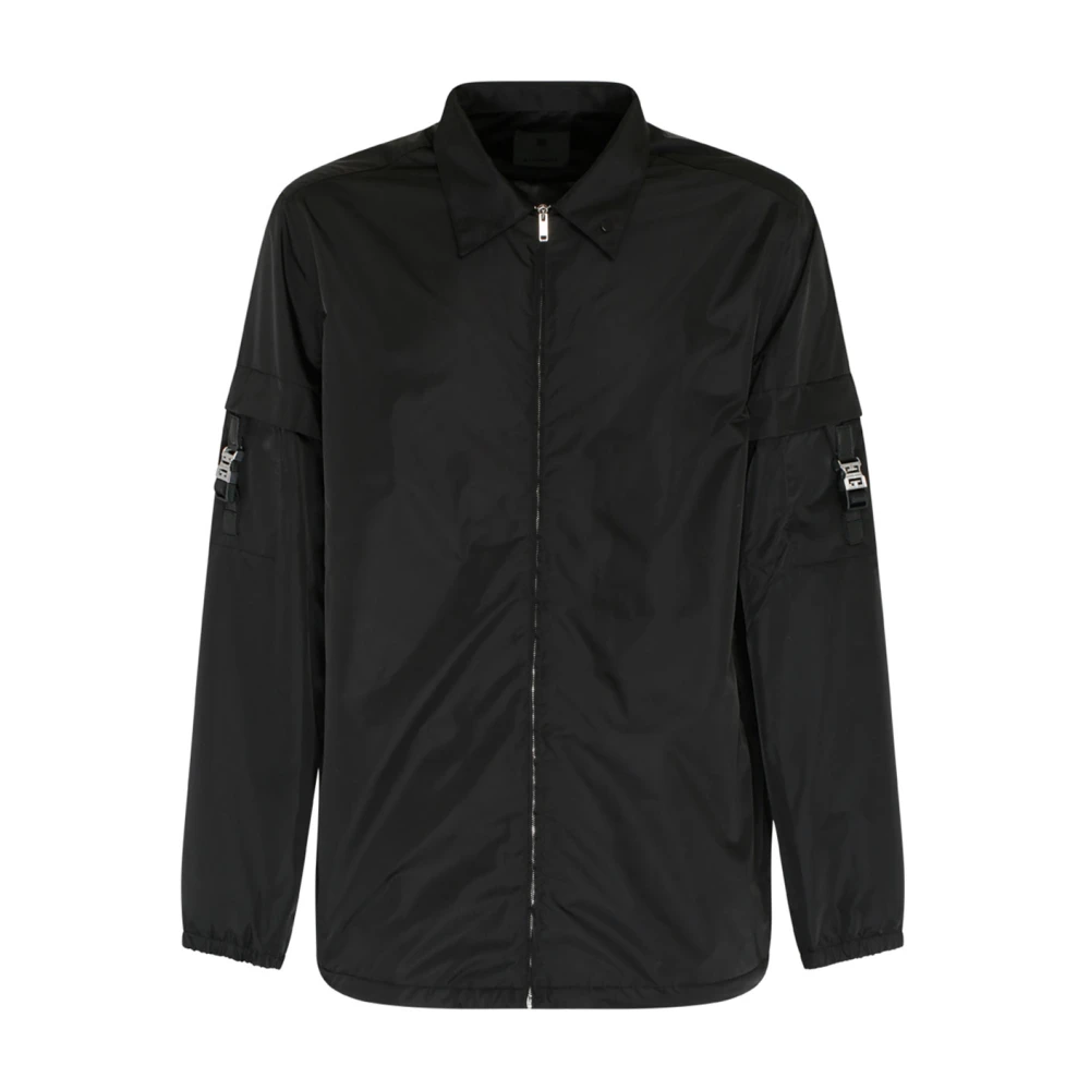 Givenchy Men's Black Nylon Logo Clip Jacket