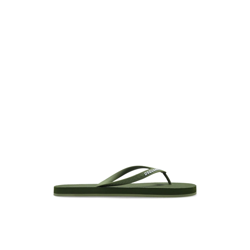 Dsquared2 Mannelijk Groente Schoenen Heren, Groen, 43 Eu, Logo Slippers