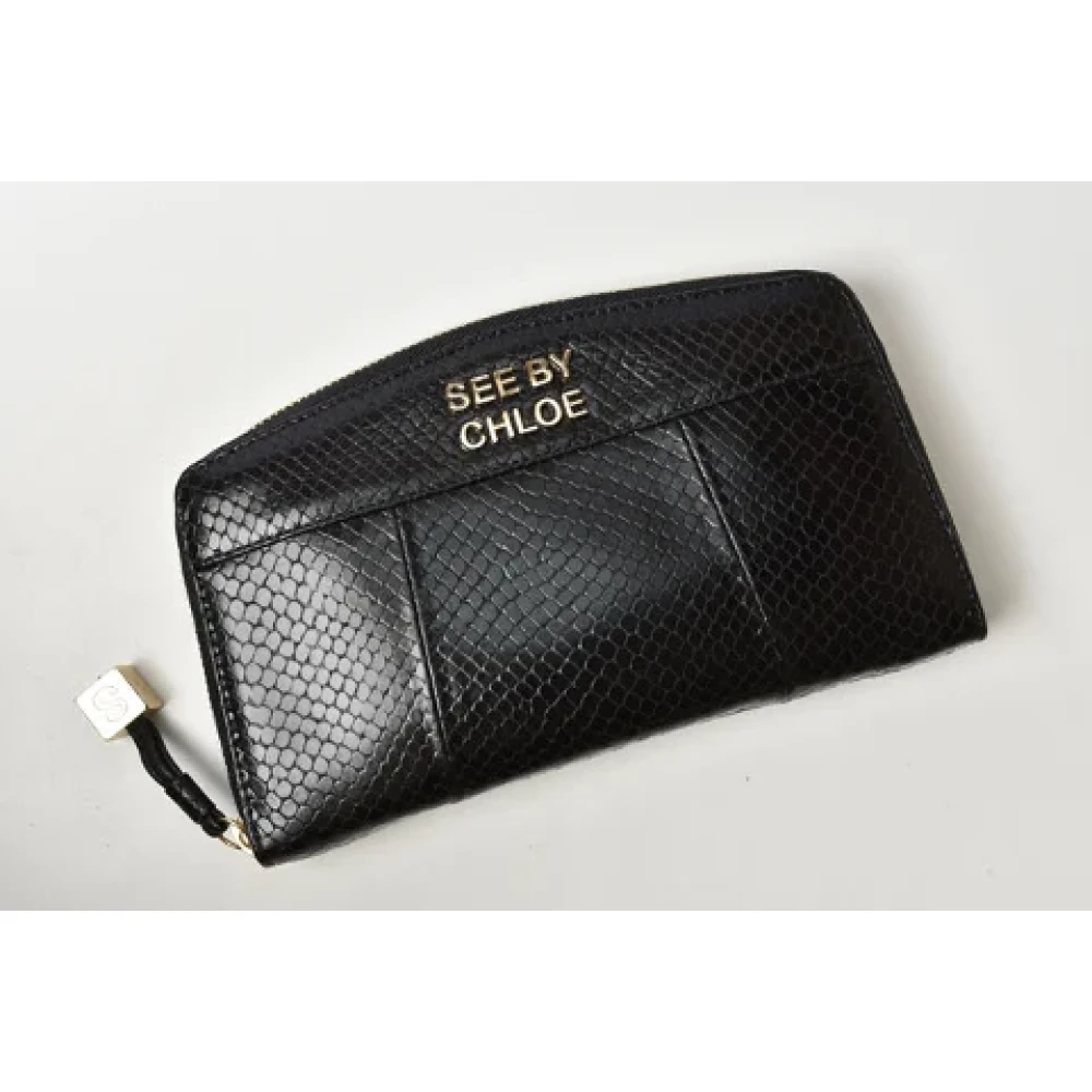 Chloé Pre-owned Leather wallets Black Dames