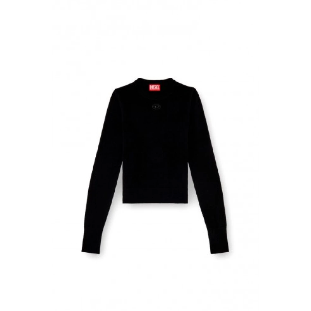 Diesel Luxe Wol Kasjmier Gebreide Top Black Dames