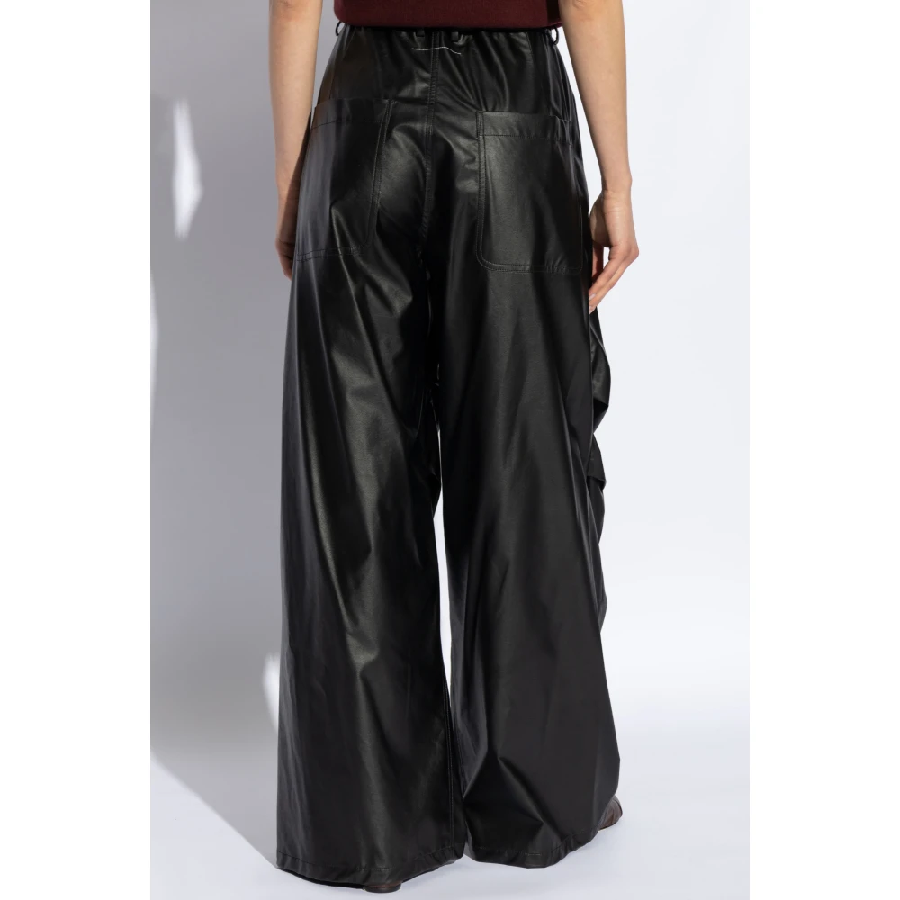 MM6 Maison Margiela Wijde broek Black Dames