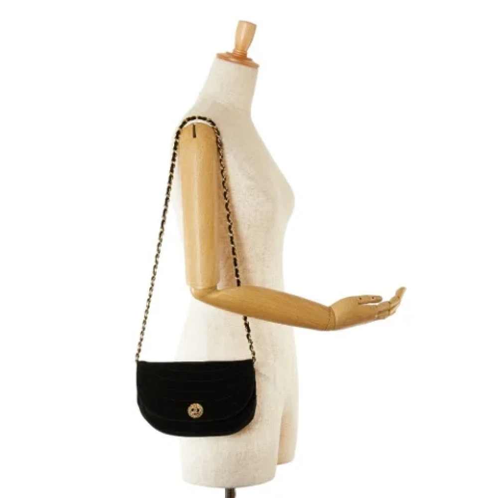 Chanel Vintage Pre-owned Suede chanel-bags Black Dames