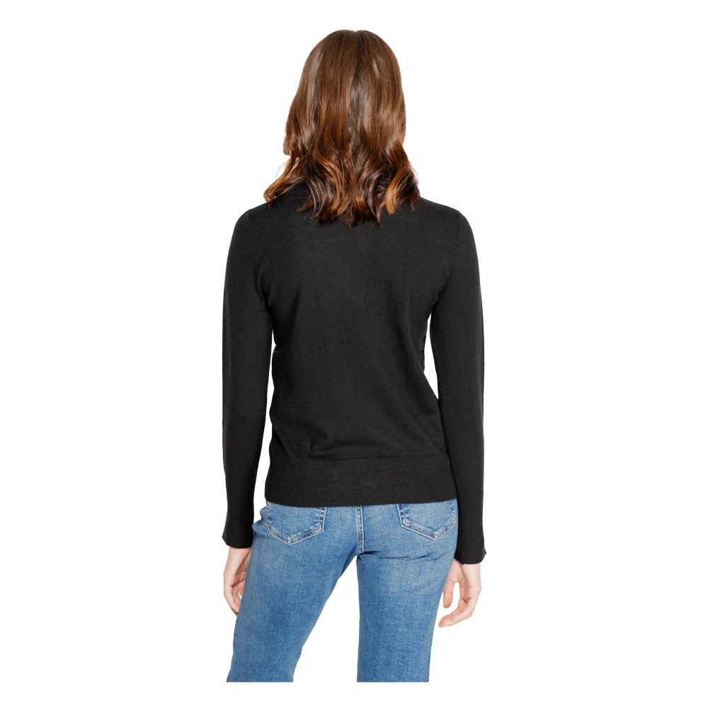 Jacqueline de Yong Zwarte Gebreide Ronde Hals Trui Black Dames
