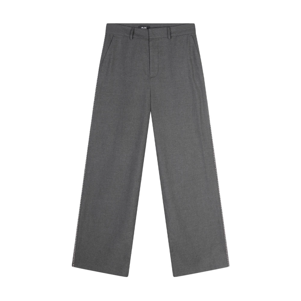 ALIX THE LABEL Dames Broeken Ladies Woven Wide Leg Pants Antraciet