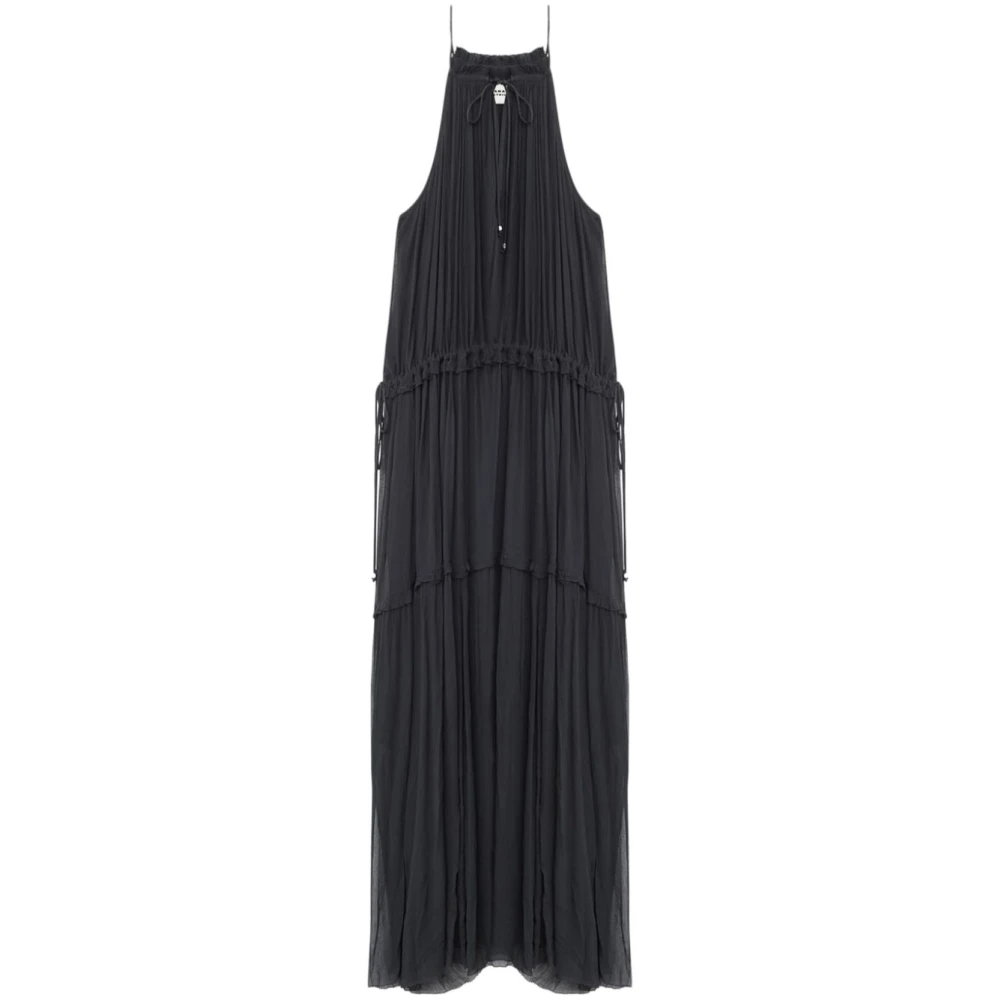 Isabel Marant Étoile Women's Black Maxi Dresses,, Alita Tiered Dress 2XS