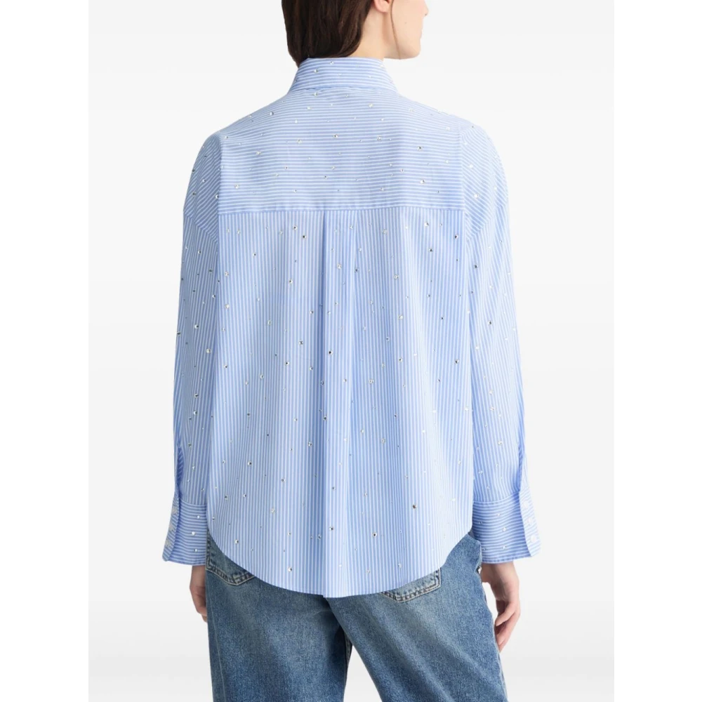 Liu Jo Lichtblauwe Shirt met Strass Steentjes Blue Dames