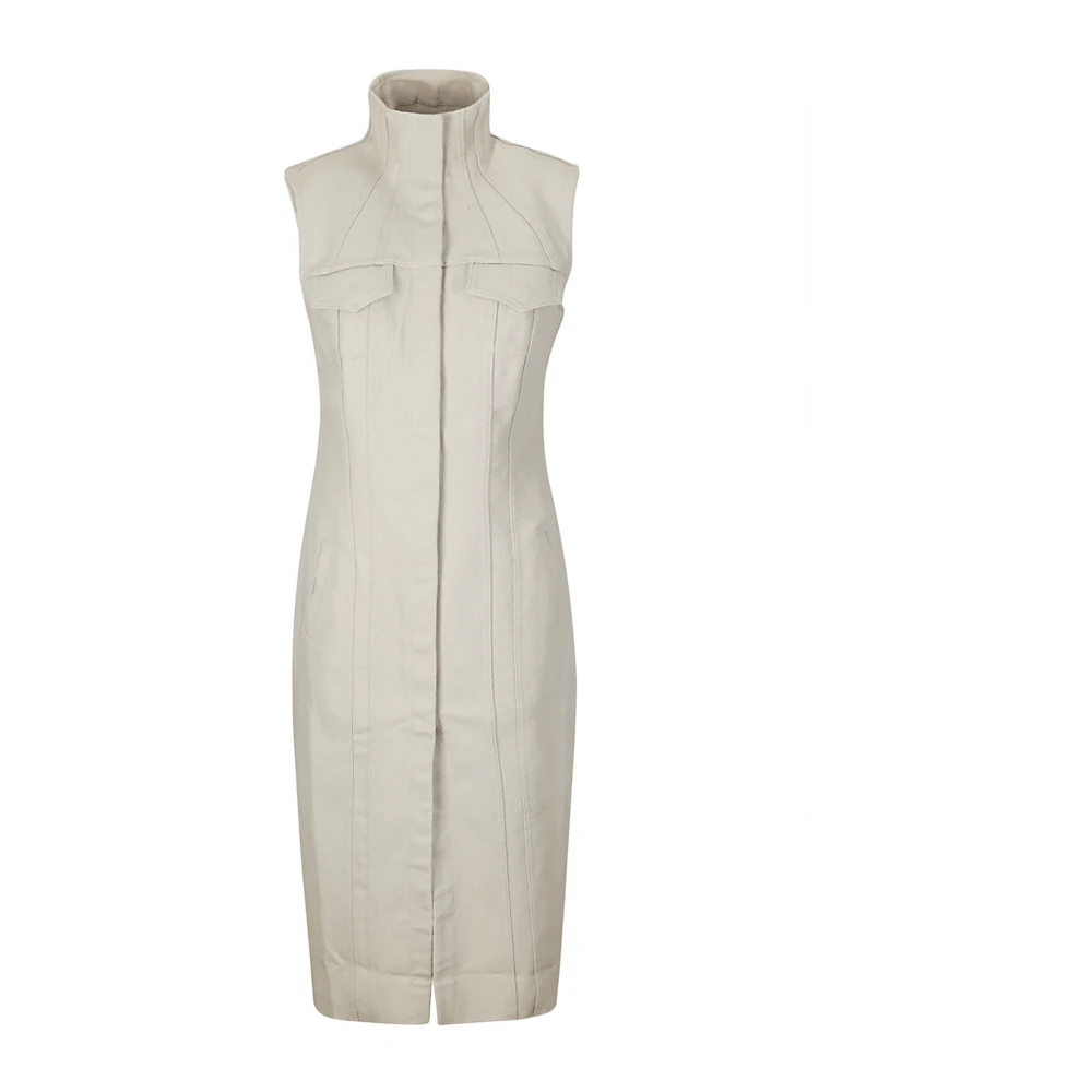 Marques' Almeida Denim Style Vest Klänning Beige, Dam