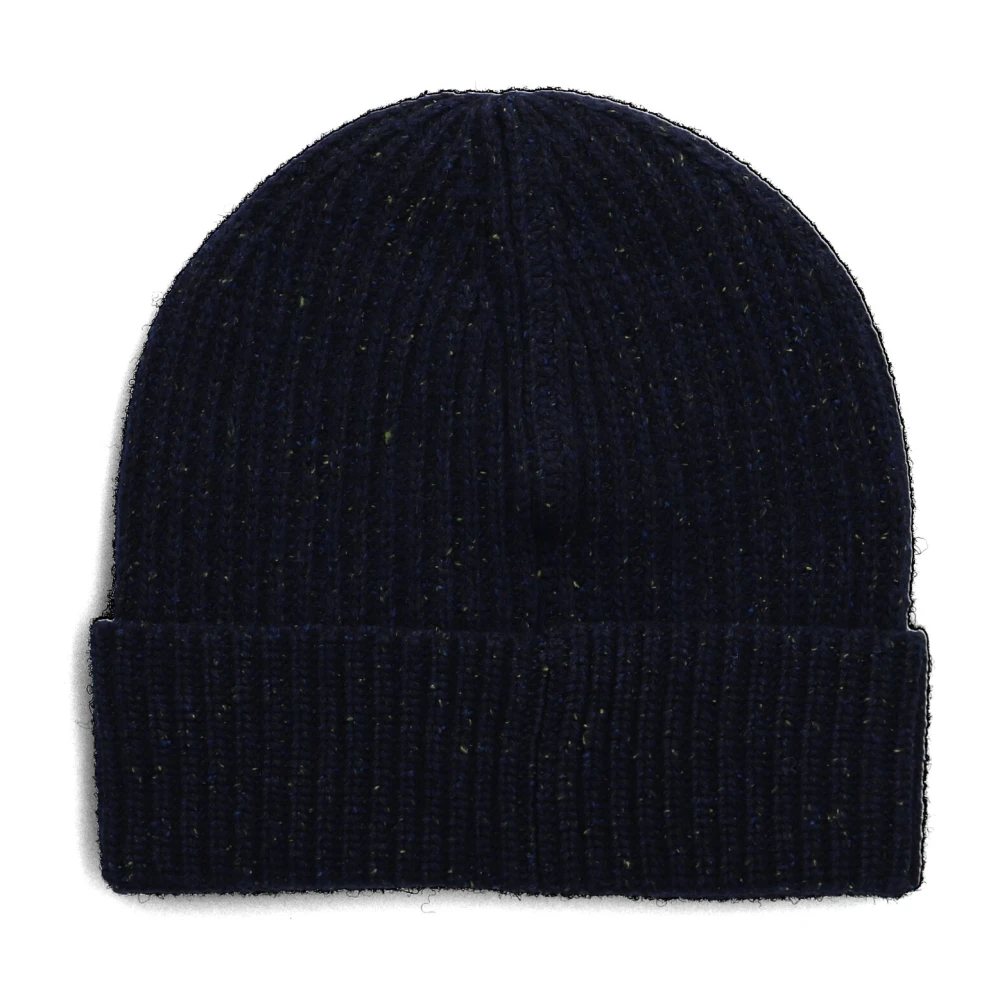 Profuomo Gebreide wollen muts donkerblauw Blue Heren