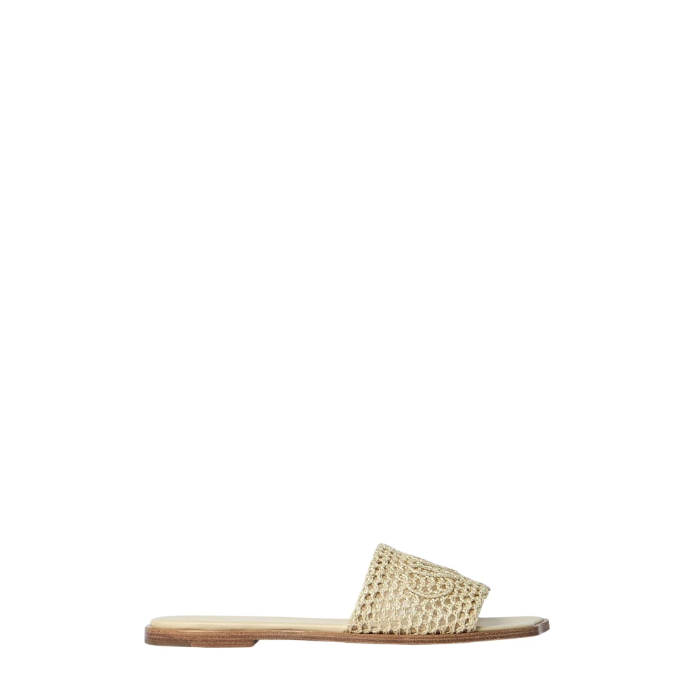 Chloé Women's Brown Logo Motif Flat Sole Slides