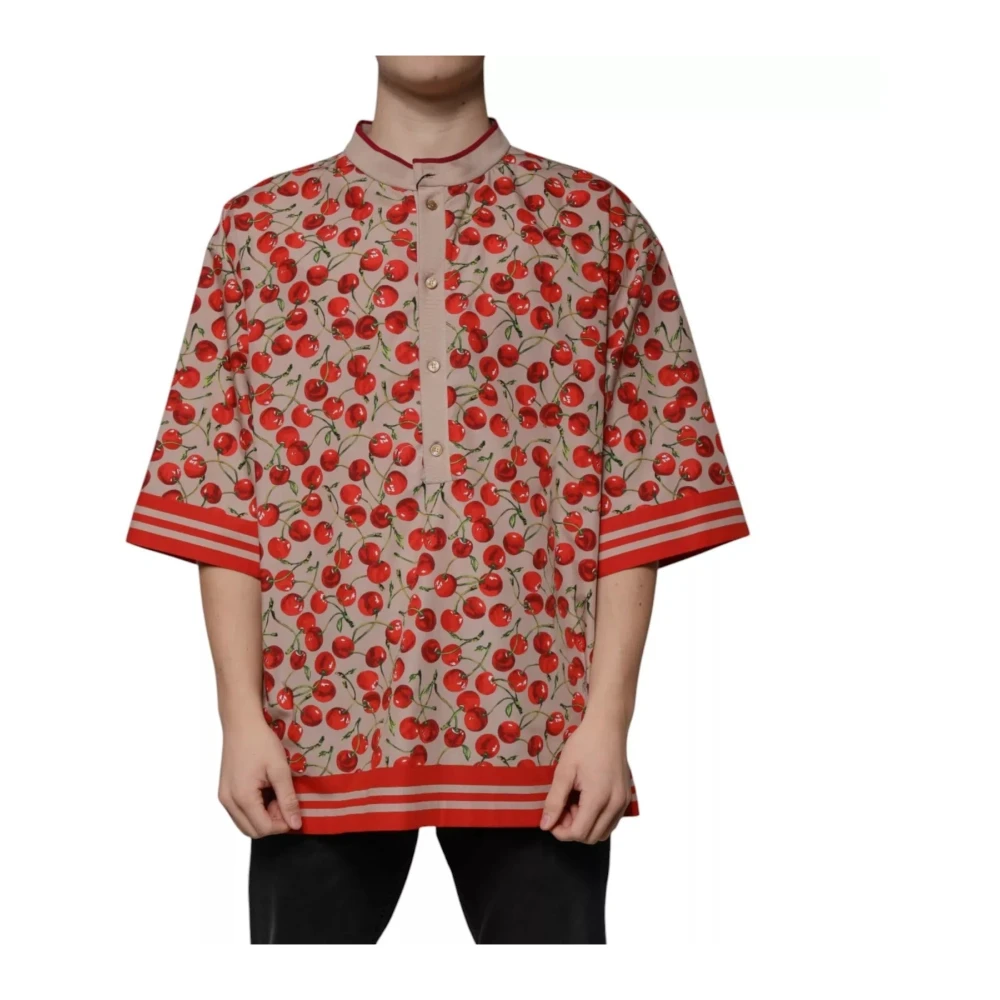 Dolce & Gabbana Homme Multicolor - Chemise Casual À Imprimé Cerise - Chemises - E - Taille: 2XL