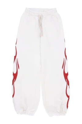 Flames Print Lättvikts Tracksuit Byxor