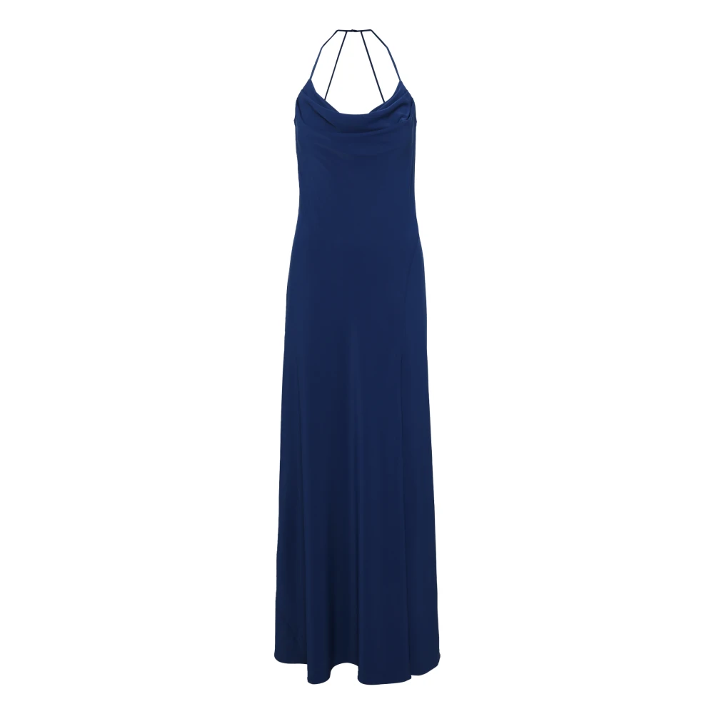 Vera Mont Elegante Avondjurk met Watervalhalslijn Blue Dames