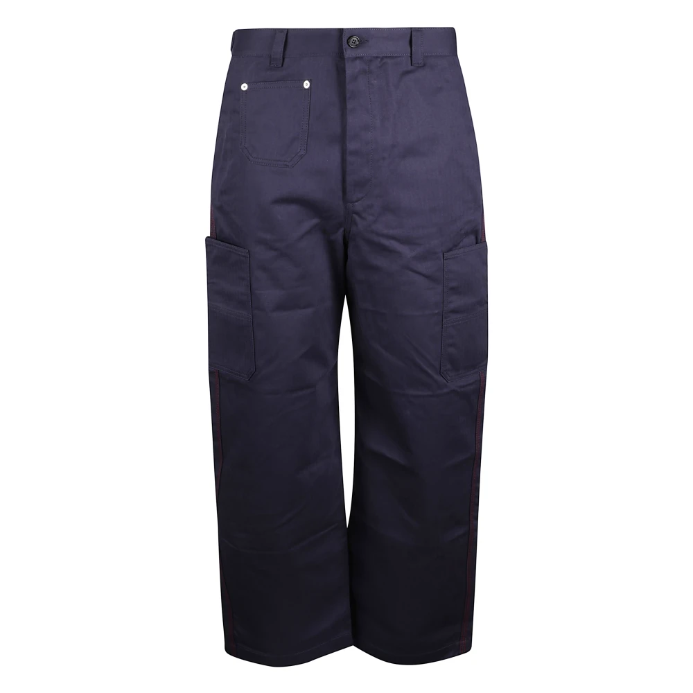 Givenchy Men's Blue Couture Seam Cargo Trousers - Cropped Trousers - W33 - Trousers