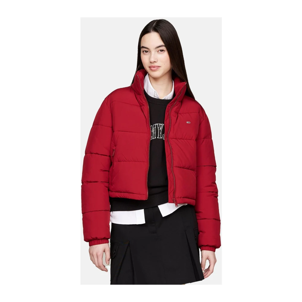 Tommy Jeans Stijlvolle Jas voor Mannen Red Dames