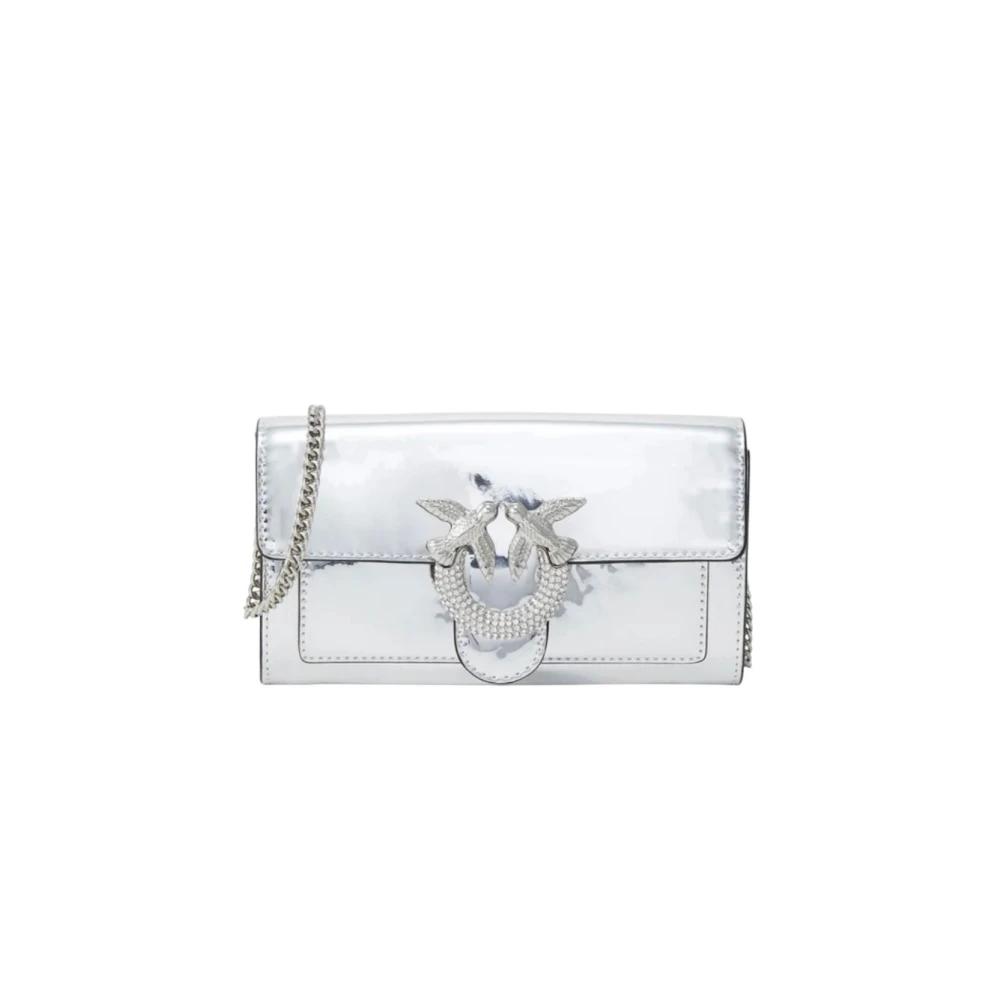 pinko Stijlvolle Leren Tas Gray Dames