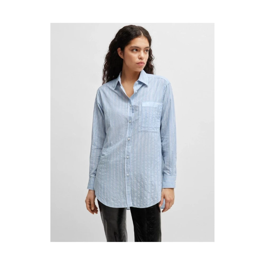 Boss Orange Stijlvolle Shirt voor Mannen Blue Dames