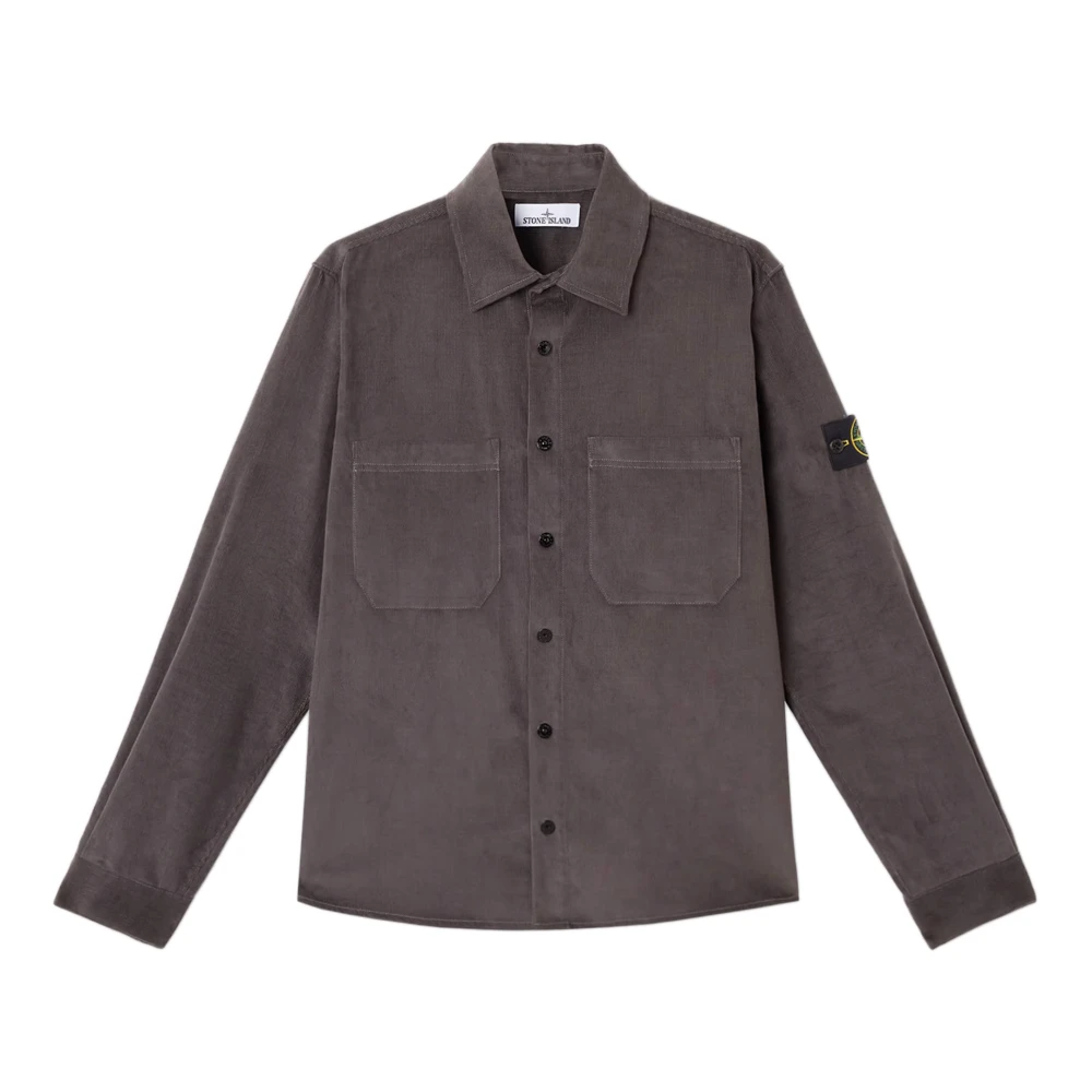 Stone Island Grijze jas met opgestikte zakken Gray Heren