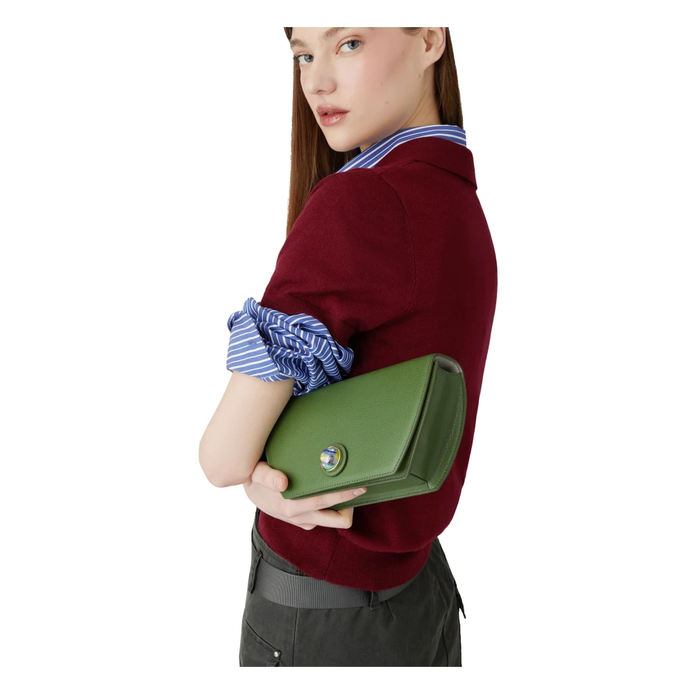 Furla Geometrische Vorm Crossbody Tas Green Dames