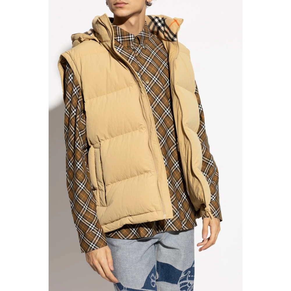 Burberry Pufferjas met afneembare mouwen Beige Heren