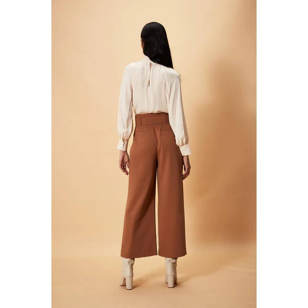 Nenette Wijde Pijp Bruine Broek Brown Dames