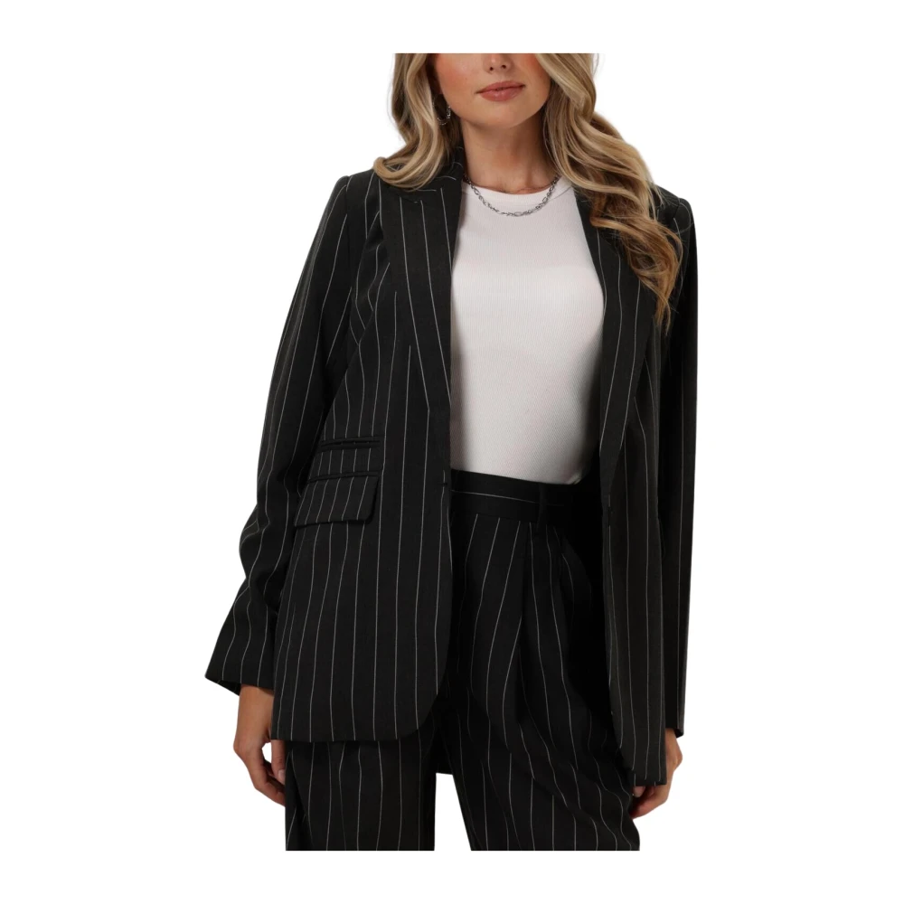 Co'Couture Gestreepte Pin Blazer voor Stijlvolle Vrouwen Gray Dames
