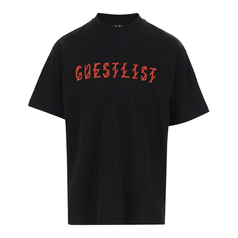 44 Label Group Katoen Crew Neck Logo Print T-Shirt Black Heren