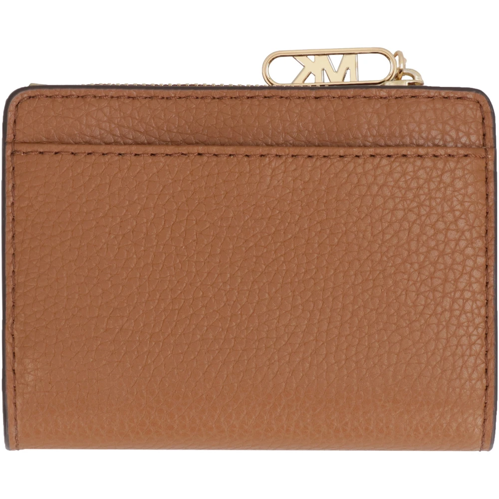 Michael Kors Korrelig Leren Portemonnee met Drukknoopsluiting Brown Dames