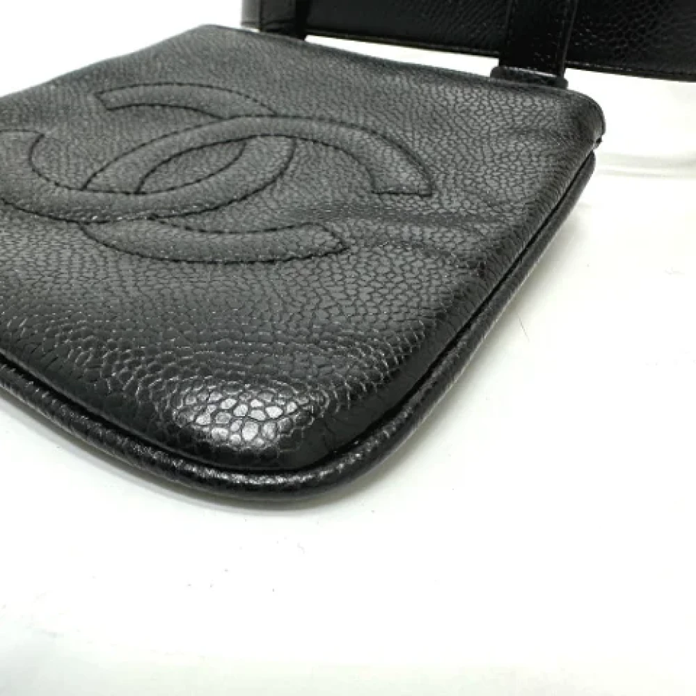 Chanel Vintage Pre-owned Leather clutches Black Dames
