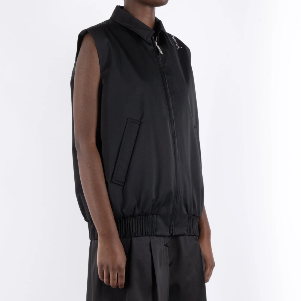 Marni Zwarte Mouwloze Vest met Details Black Dames