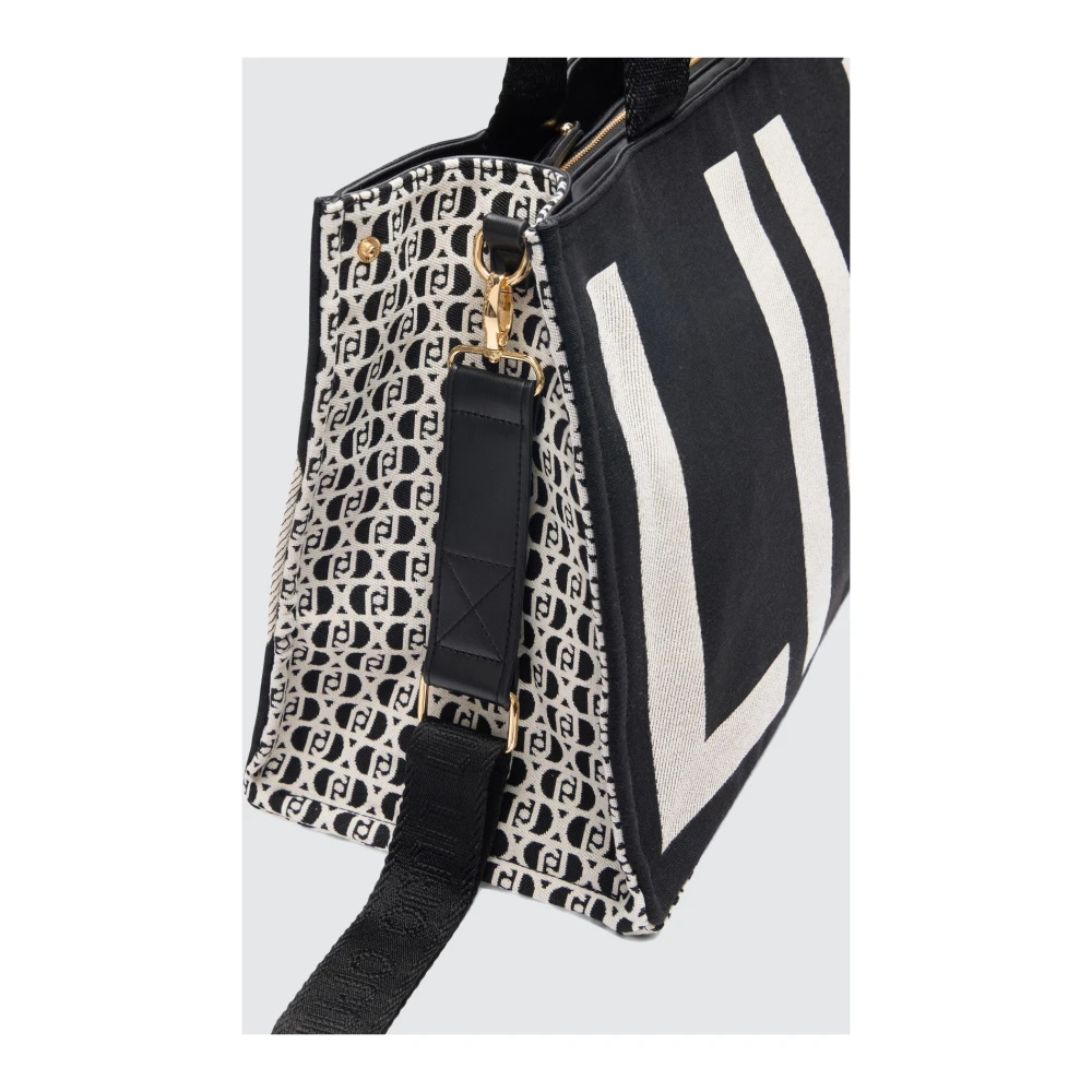 Liu Jo Zwarte Jacquard Monogram Shopper Multicolor Dames