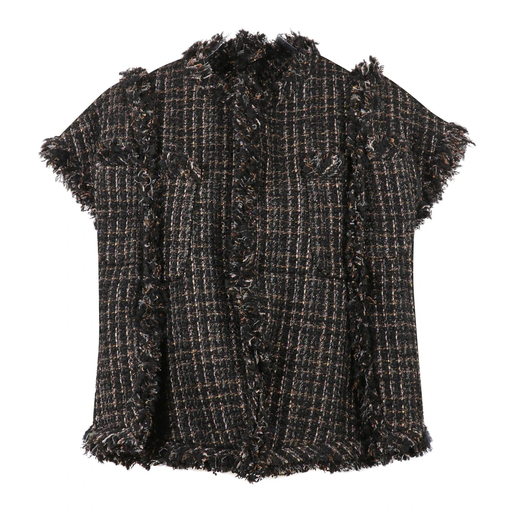 Sacai Tweed Vest Black Dames