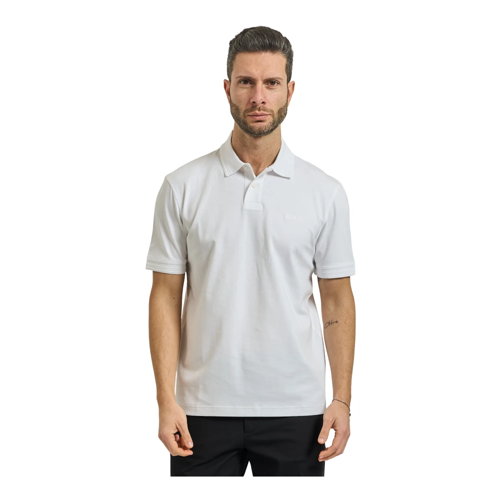 Hugo Men's White Boss T-Shirts And Polos - Polo Shirts - M - Tops