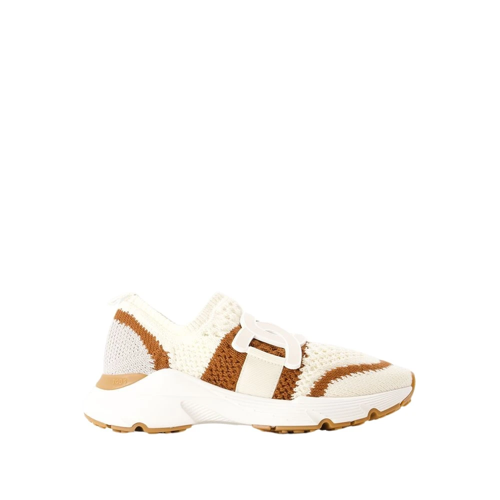 Tod's Women's Beige Sneakers, 7 Uk, Sport Run Trainers - Canvas