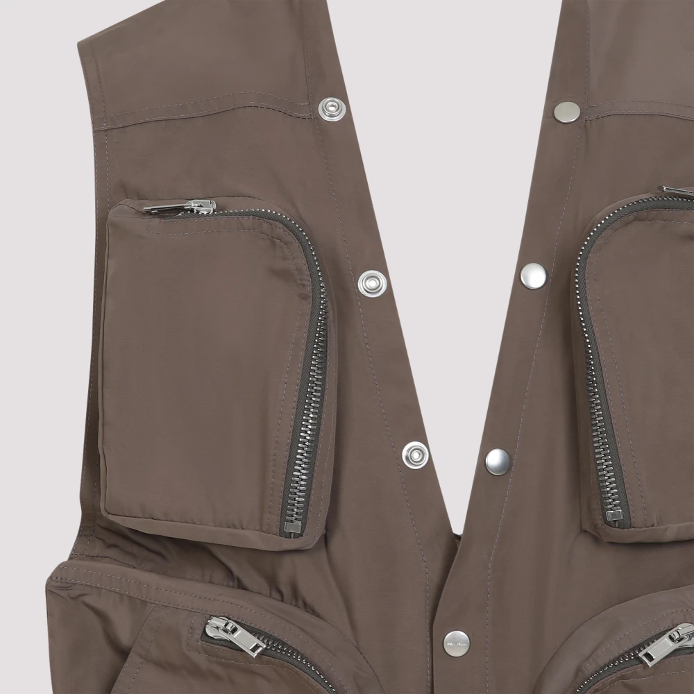 Rick Owens Dust Cargo Vest Gray Heren