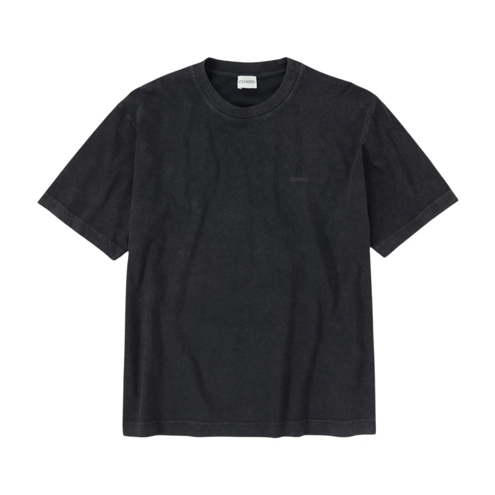 Closed Stone Washed Logo Print Jersey T-shirt Black Heren