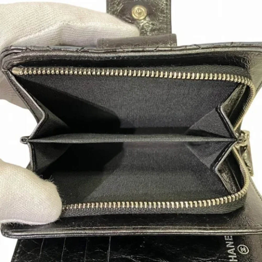 Chanel Vintage Pre-owned Leather wallets Black Dames