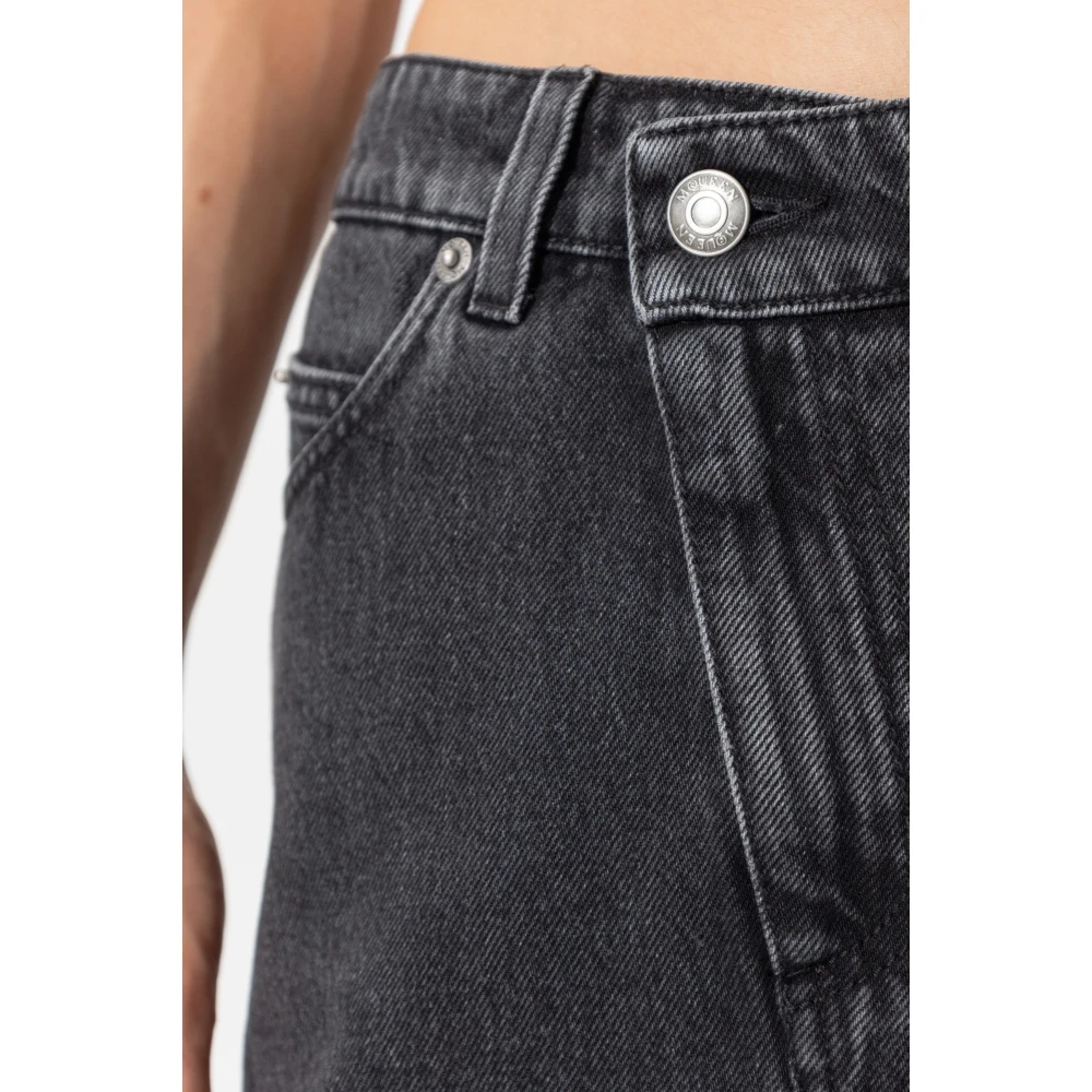 alexander mcqueen Denim Rok met Cut-Out Gray Dames