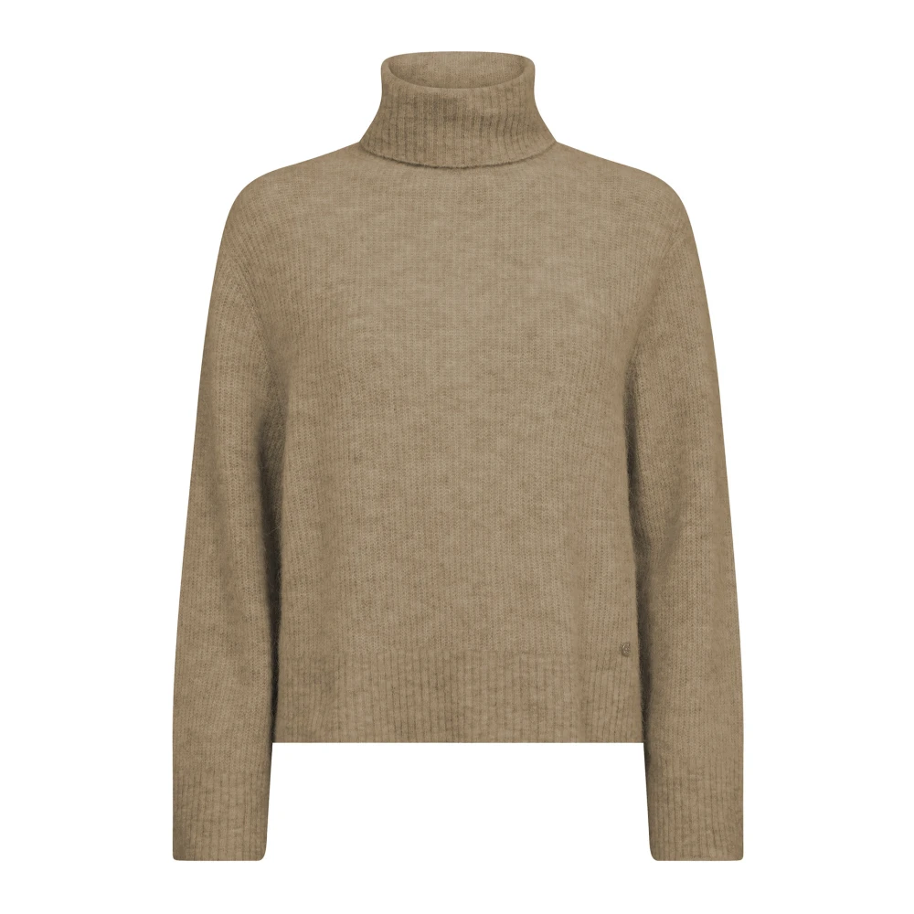 MOS MOSH Zachte Gebreide Coltrui Tannin Beige Dames