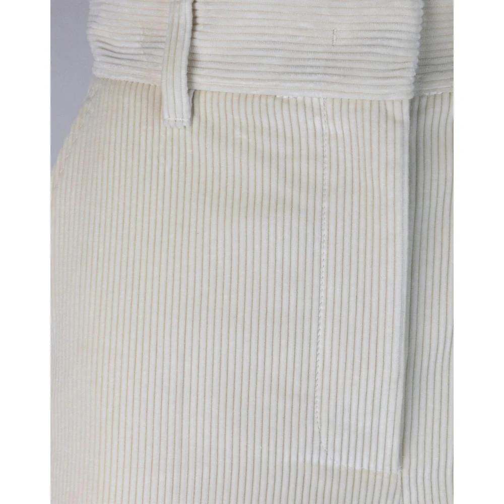 Max Mara Wijde Pijp Broek Gestreept Katoen White Dames