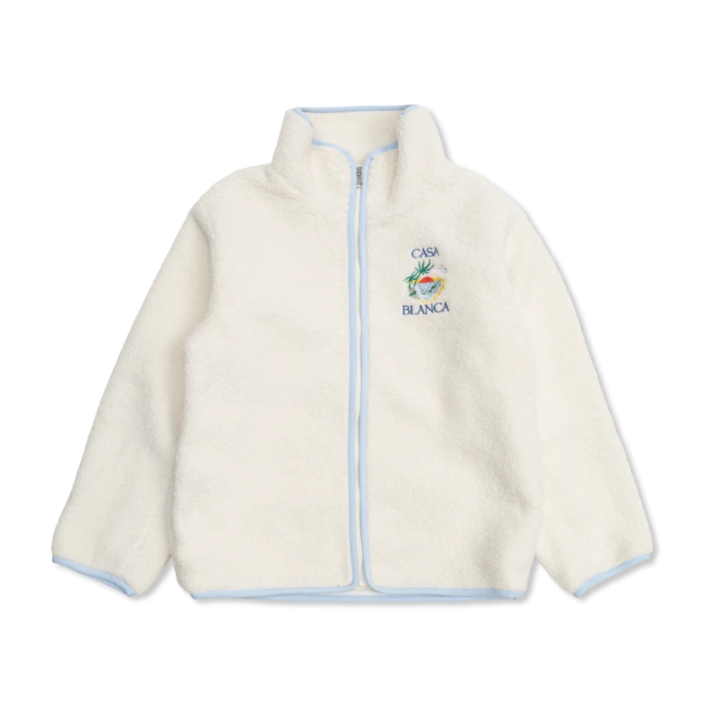 Casablanca Phantasmagoria Embroidered Fleece Jacket - Unisex - Fleece Jackets - Beige - 9 Y - Kids