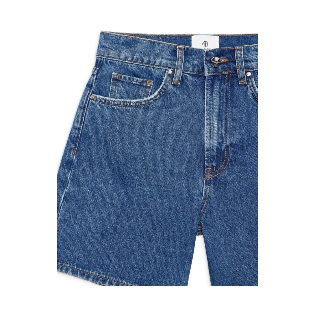 Anine Bing Indigo Denim Straight Leg Jeans Blue Dames