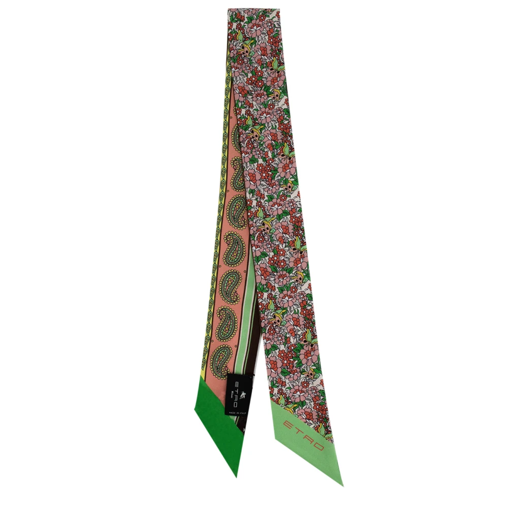 ETRO Zijden Paisley Bloemen Sjaal Multicolor Dames