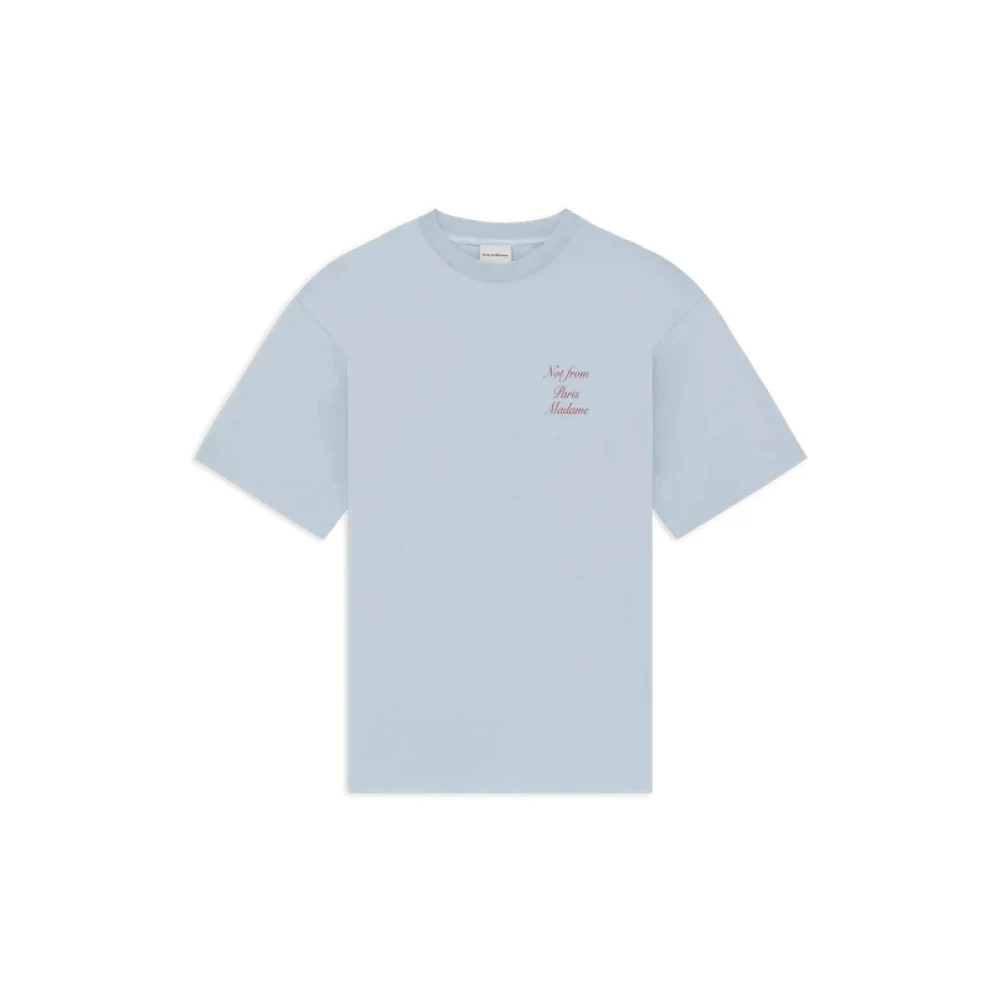Drole De Monsieur Blue T-Shirts, Male, 2XL, Le T-Shirt Slogan Calligraphy