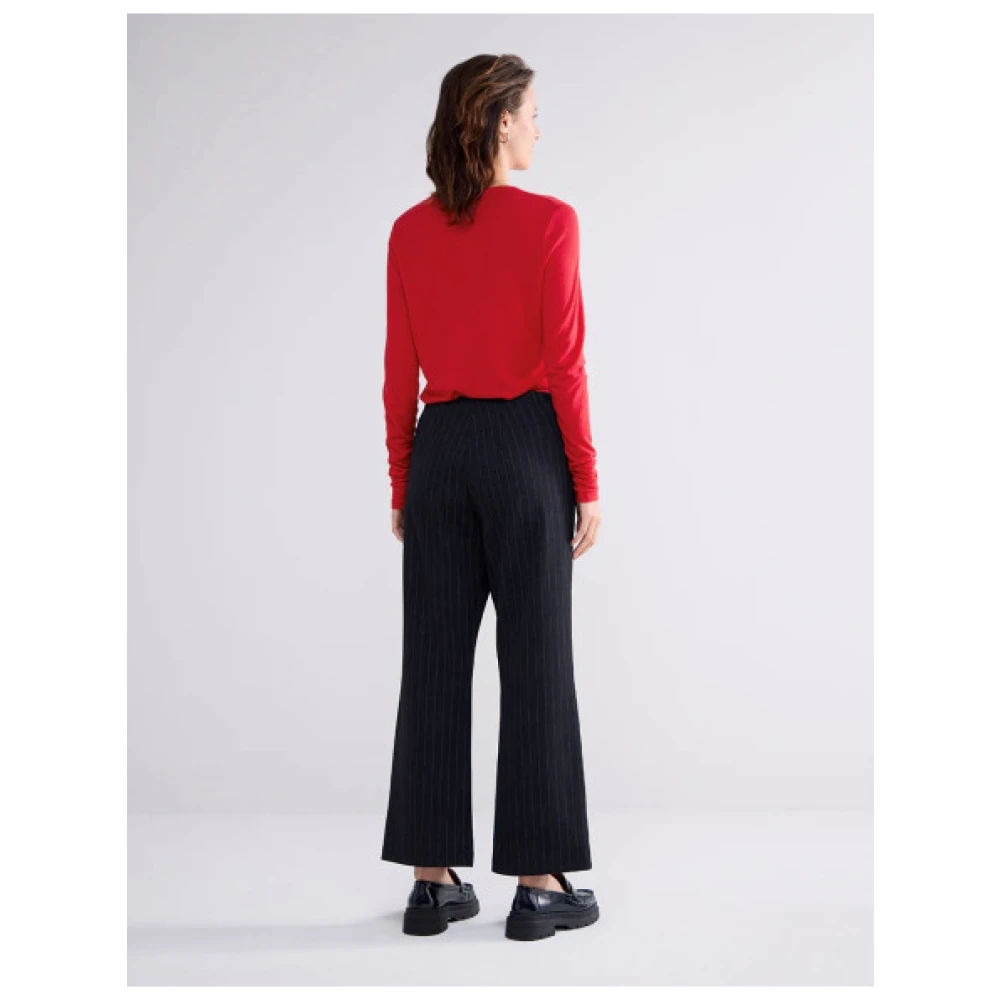 Summum Woman Gestreepte tennisstijl 7 8 broek Black Dames
