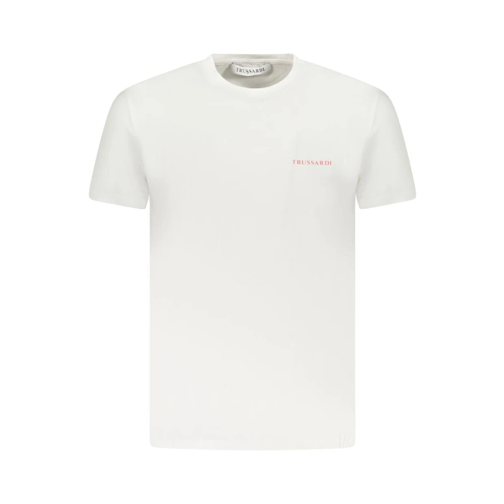 Trussardi Mannelijk Wit Tops Heren, 2XL, Katoen, Te Katoenen Heren T-Shirt