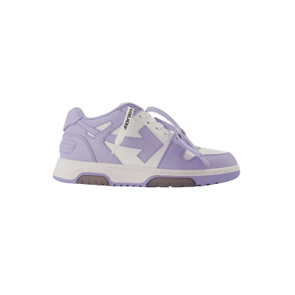 Off White Laeder sneakers Purple, Dam