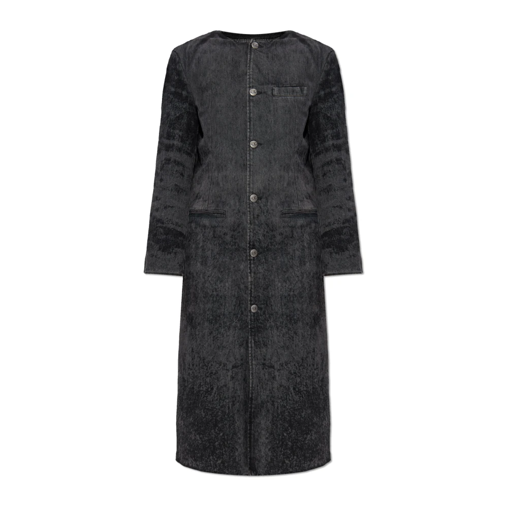 Diesel Vrouw Grijs Denim Jas De-Ancelot-Fsh1